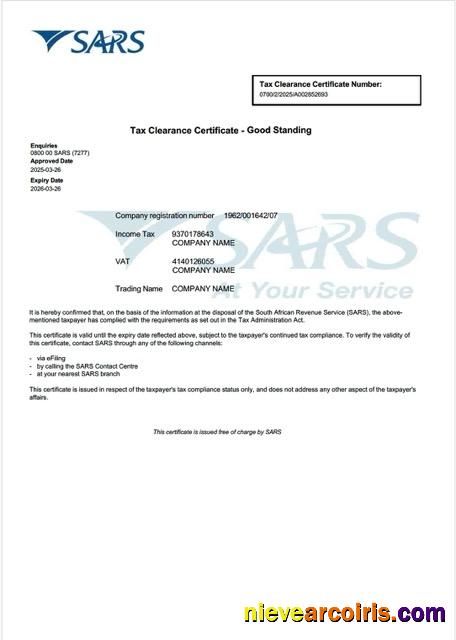 South Africa tax clearance certificate